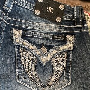 Miss Me Women's Dark Blue Jeans with Silver Accents